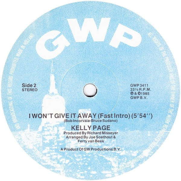Kelly Page : I Won't Give It Away (12")