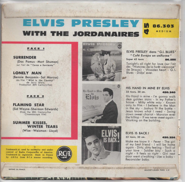Elvis Presley : Surrender (7", EP)