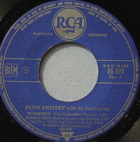 Elvis Presley : Surrender (7", EP)