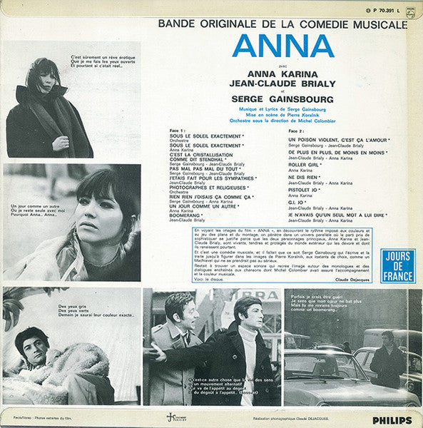 Serge Gainsbourg : Anna (Bande Originale De La Comédie Musicale) (LP, Album)