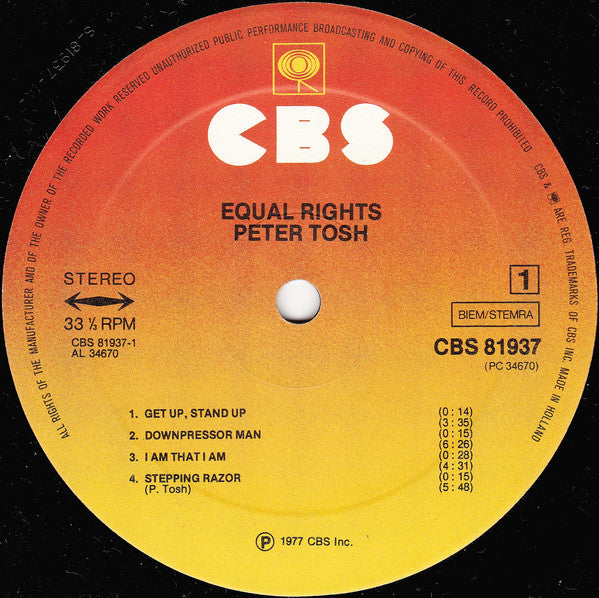 Peter Tosh : Equal Rights (LP, Album)
