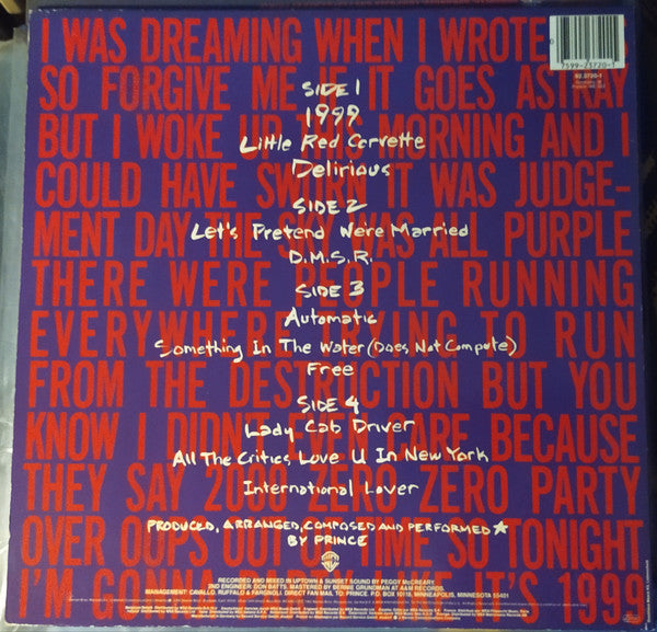 Prince : 1999 (2xLP, Album, RE)
