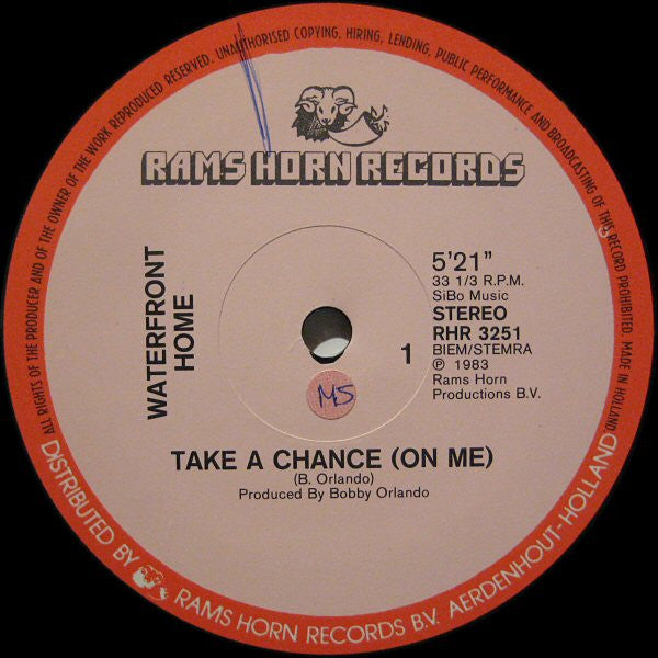 Waterfront Home : Take A Chance (On Me) (12", Single)