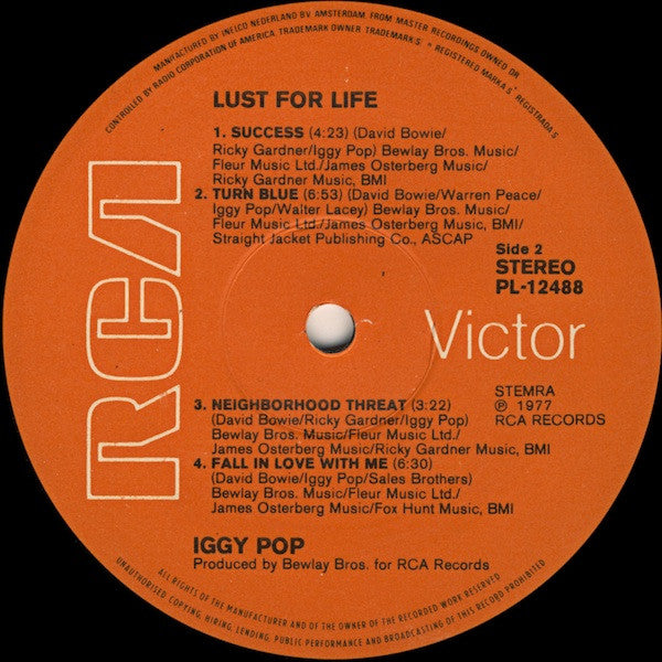 Iggy Pop - Lust For Life (LP, Album) - De Platen Aap – Vinylwinkel in Brielle & online webshop voor muziekliefhebbers