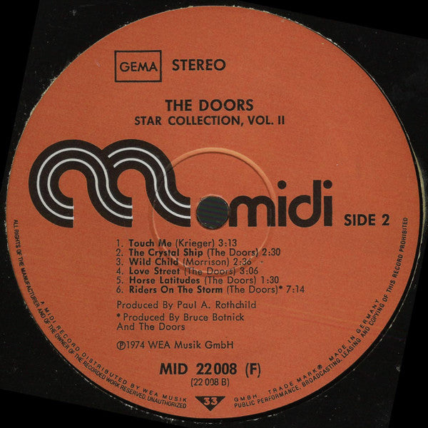 The Doors - Star-Collection Vol.2 (LP, Comp, Vol) - De Platen Aap – Vinylwinkel in Brielle & online webshop voor muziekliefhebbers