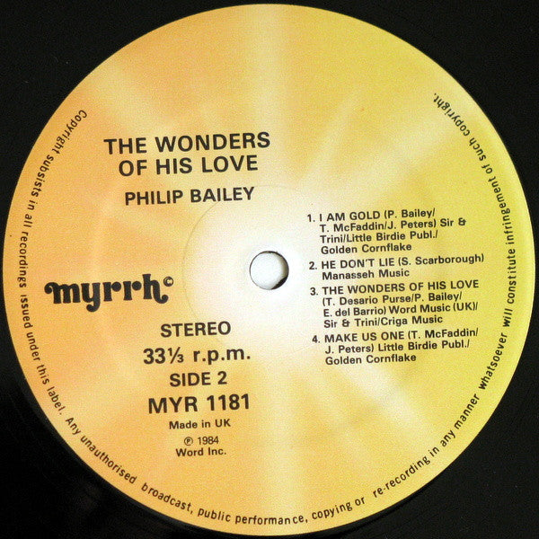 Philip Bailey : The Wonders Of His Love (LP,Album)