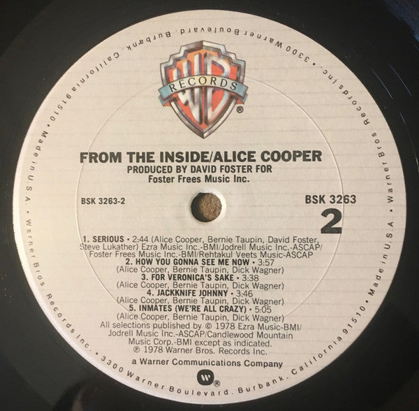 Alice Cooper (2) : From The Inside (LP, Album, Club, CRC)