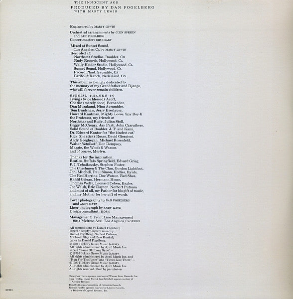 Dan Fogelberg : The Innocent Age (2xLP, Album, Ter)