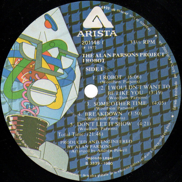 The Alan Parsons Project : I Robot (LP, Album, RE, Gat)