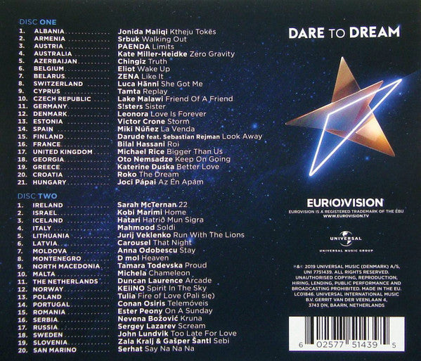 Various : Eurovision Song Contest Tel Aviv 2019 - Dare To Dream (2xCD, Album, Comp)