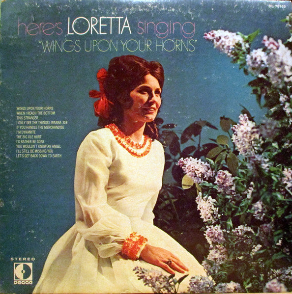 Loretta Lynn : Here's Loretta Singing "Wings Upon Your Horns" (LP, Album, Pin)