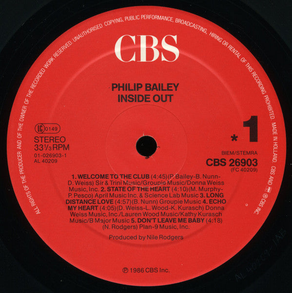 Philip Bailey : Inside Out (LP,Album)