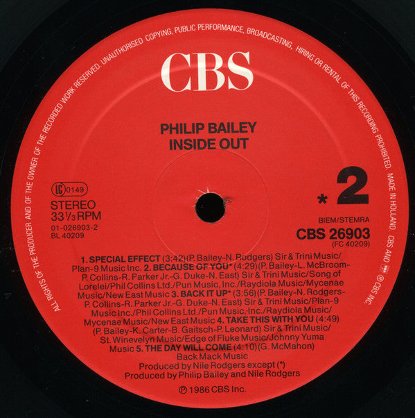 Philip Bailey : Inside Out (LP,Album)