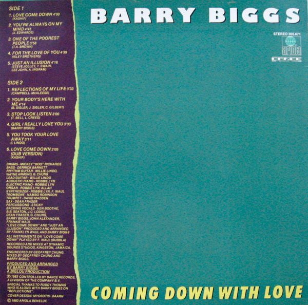 Barry Biggs : Coming Down With Love (LP, Album)