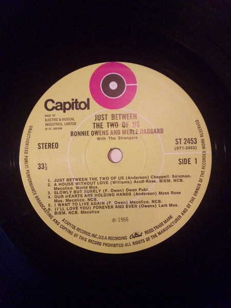 Bonnie Owens And Merle Haggard : Just Between The Two Of Us (LP, Album, RE)