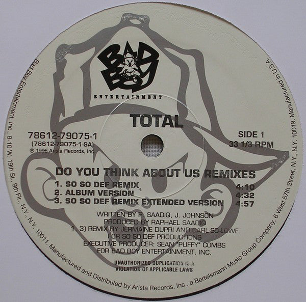 Total : Do You Think About Us & When Boy Meets Girl (Remixes) (12",33 ⅓ RPM)