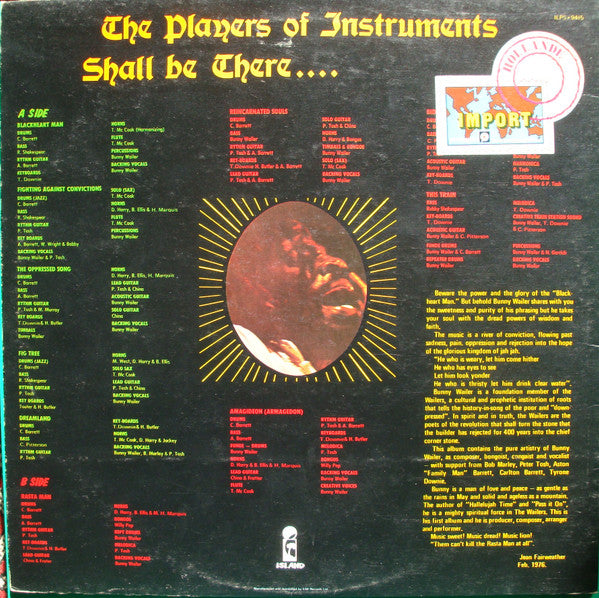 Bunny Wailer :  Blackheart Man  (LP, Album, RE, Gat)