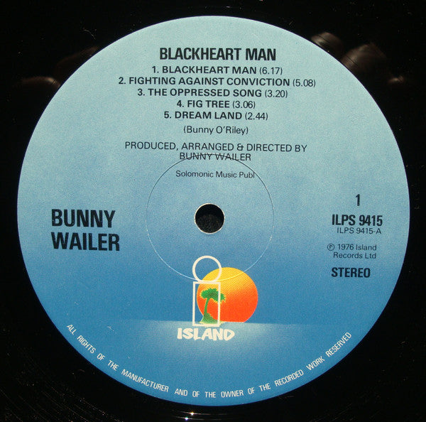 Bunny Wailer :  Blackheart Man  (LP, Album, RE, Gat)