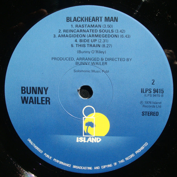 Bunny Wailer :  Blackheart Man  (LP, Album, RE, Gat)