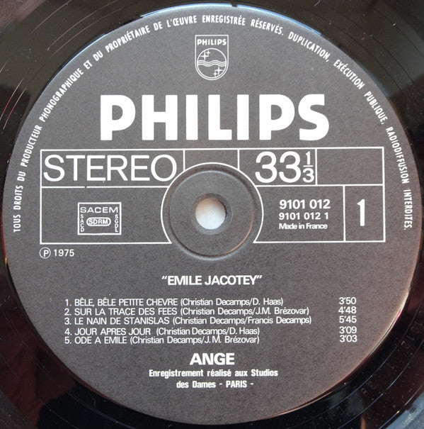 Ange (4) : Emile Jacotey (LP, Album, Gat)