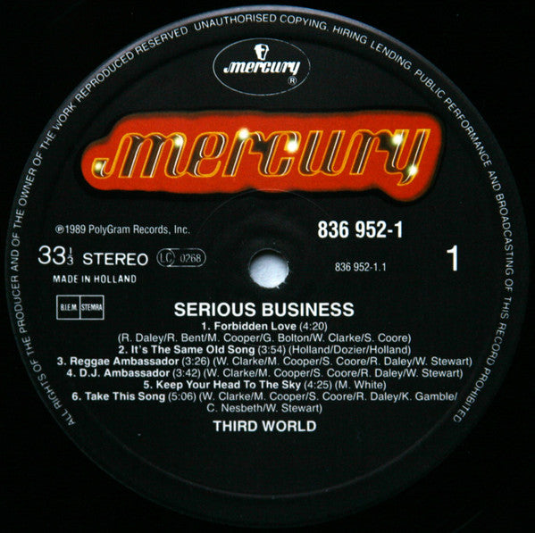 Third World : Serious Business (LP, Album)