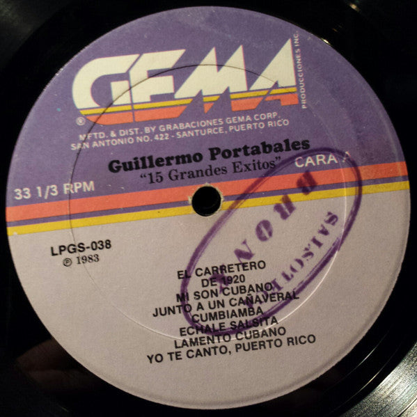 Guillermo Portabales : 15 Grandes Exitos (LP, Comp)