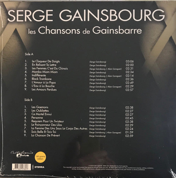 Serge Gainsbourg : Les Chansons de Gainsbarre (LP, Comp, Unofficial)