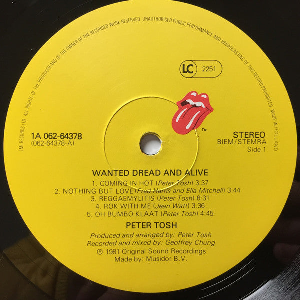 Peter Tosh : Wanted Dread & Alive (LP,Album)