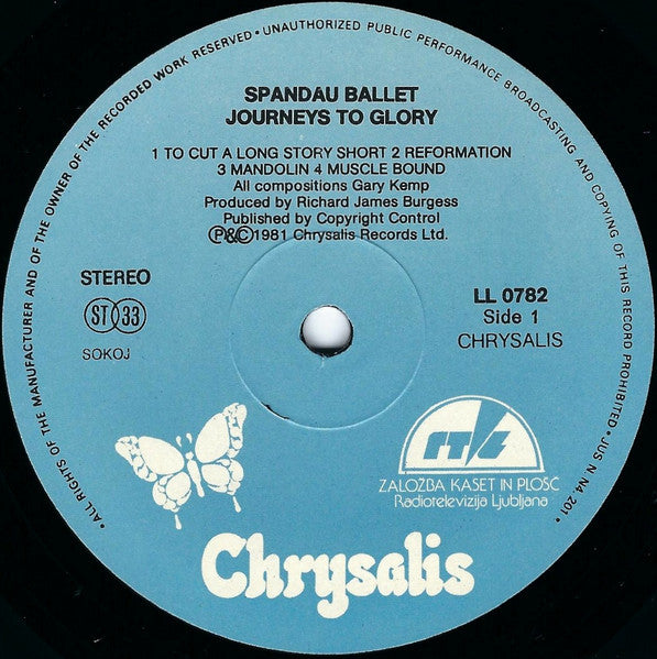 Spandau Ballet : Journeys To Glory (LP, Album, RE)