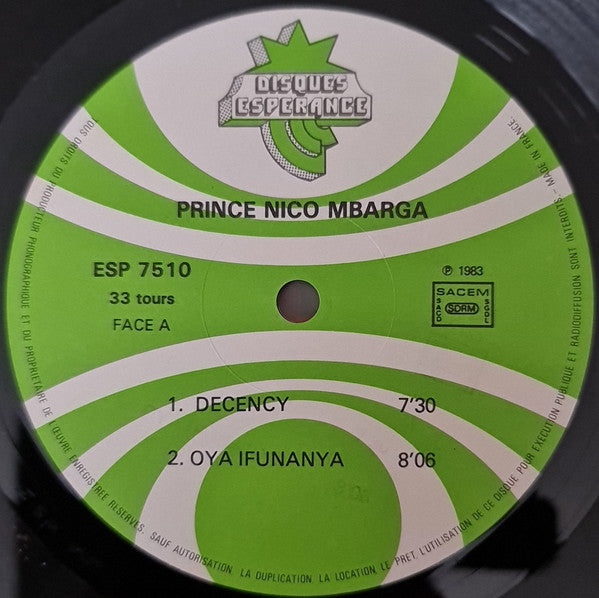 Prince Nico M'Barga* : Decency (LP, Album)