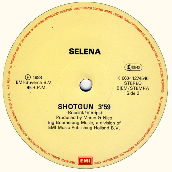 Selena - Shotgun (12", Single) - De Platen Aap – Vinylwinkel in Brielle & online webshop voor muziekliefhebbers
