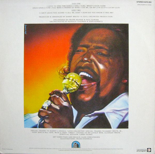 Barry White : I Love To Sing The Songs I Sing (LP, Album)