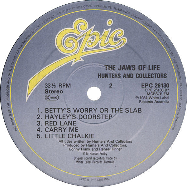 Hunters And Collectors* : The Jaws Of Life (LP, Album)