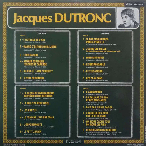 Jacques Dutronc : Le Double Disque D'or De Jacques Dutronc (2xLP, Comp, Gat)