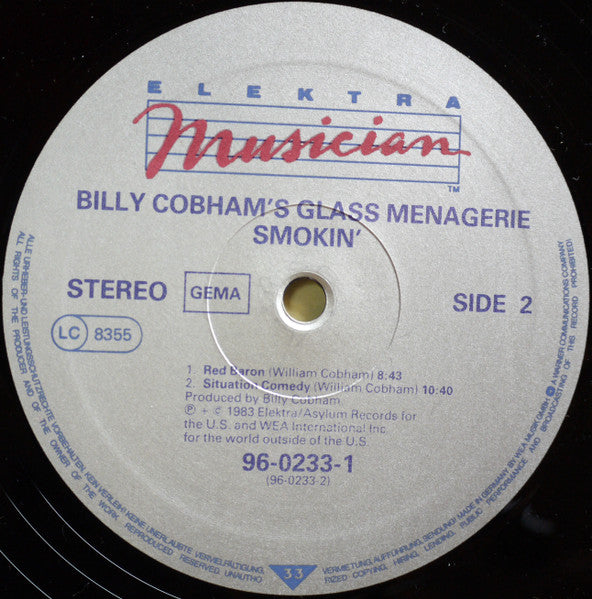Billy Cobham's Glass Menagerie, Billy Cobham · Dean Brown · Gil Goldstein · Tim Landers : Smokin' (LP, Album)