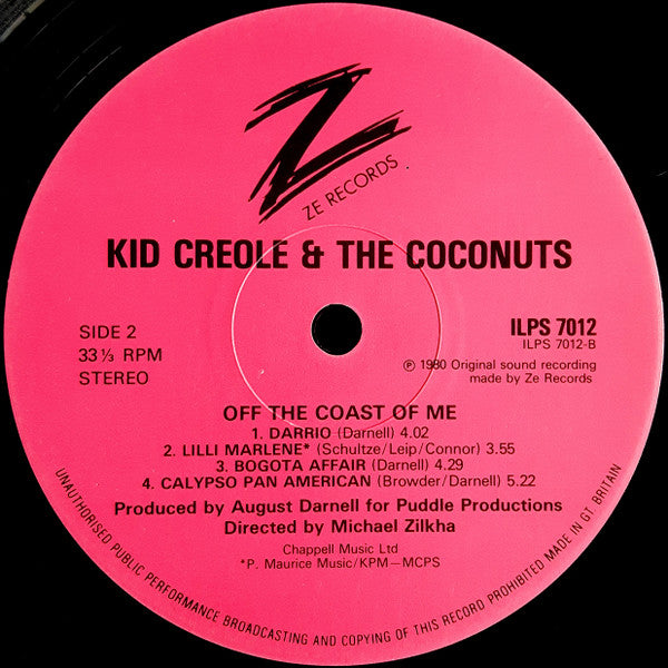 Kid Creole And The Coconuts : Off The Coast Of Me (LP, Album)