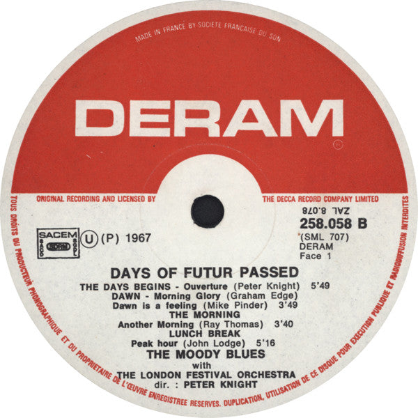 The Moody Blues With The London Festival Orchestra Conducted By Peter Knight (5) : Days Of Future Passed (LP, Album, RP)
