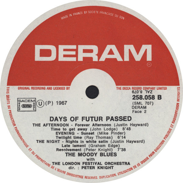 The Moody Blues With The London Festival Orchestra Conducted By Peter Knight (5) : Days Of Future Passed (LP, Album, RP)