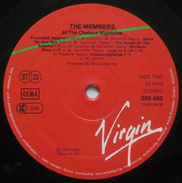 The Members : At The Chelsea Nightclub (LP, Album)