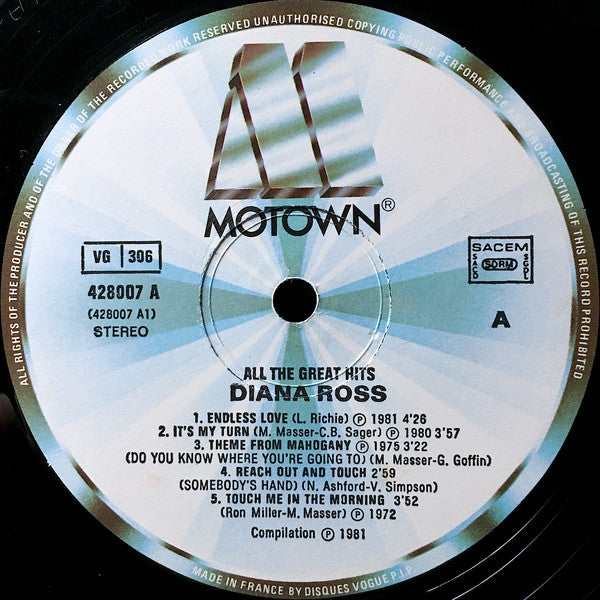 Diana Ross : All The Great Hits (2xLP, Comp, Gat)
