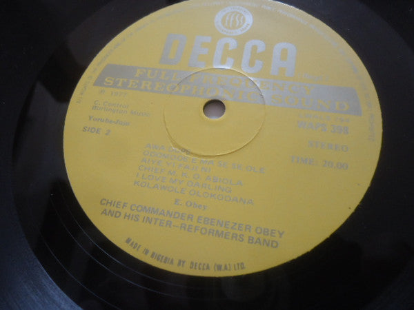 Chief Commander Ebenezer Obey And His Inter-Reformers Band* : Adam And Eve (LP, Album)
