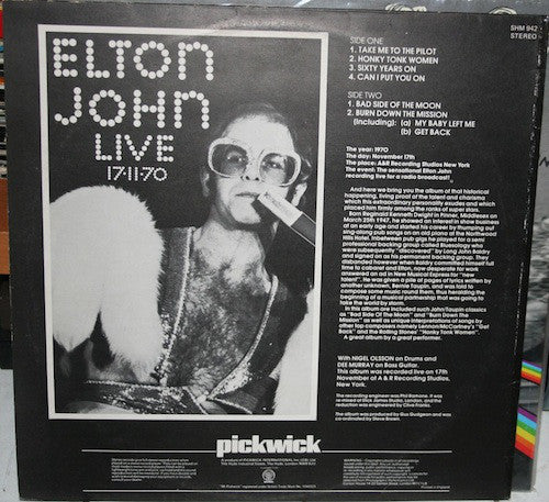 Elton John : Elton John Live 17-11-70 (LP, Album, RE, EMI)