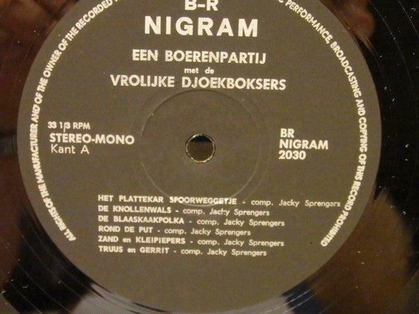 De Vrolijke Djoekboksers : Een Boerenpartij Met De Vrolijke Djoekboksers (LP, Album)