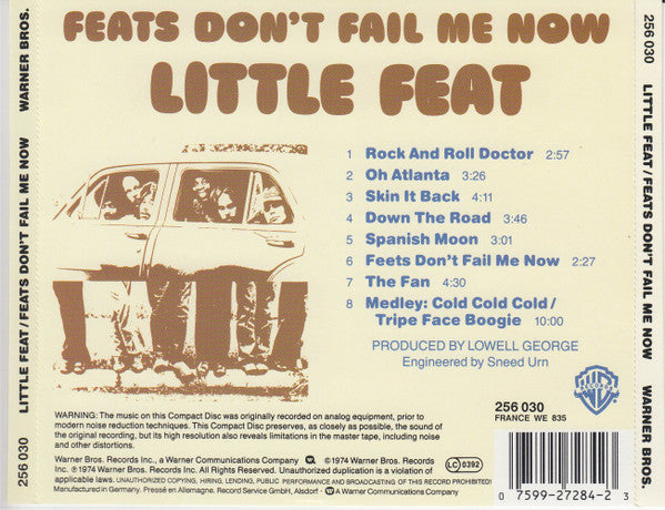 Little Feat : Feats Don't Fail Me Now (CD, Album, RE, RM)