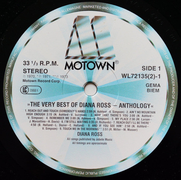Diana Ross : The Very Best Of Diana Ross - Anthology (LP,Compilation,Stereo)
