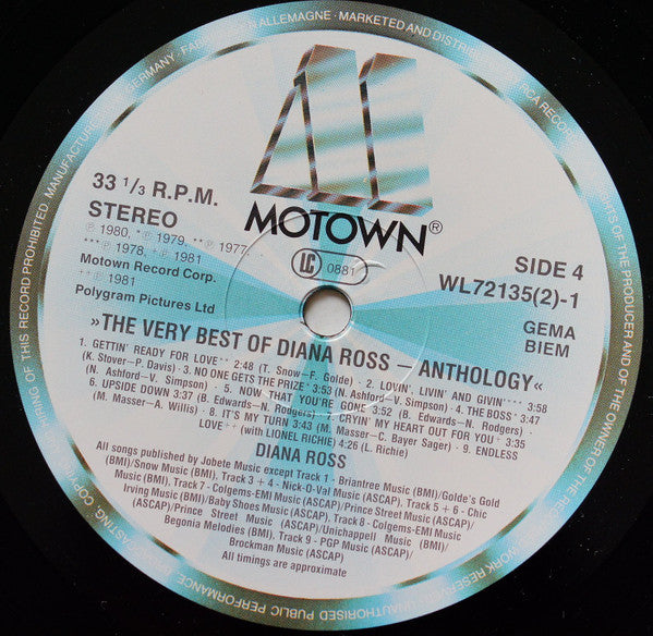 Diana Ross : The Very Best Of Diana Ross - Anthology (LP,Compilation,Stereo)