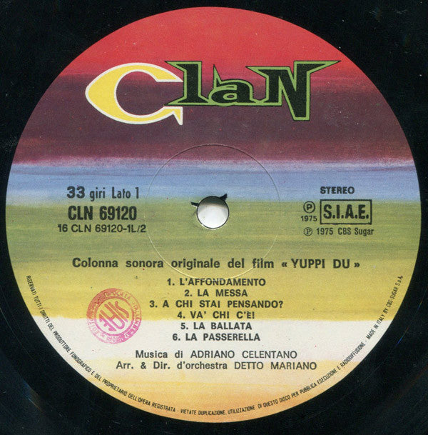 Adriano Celentano : Yuppi Du (Colonna Sonora Originale)  (LP,Album)