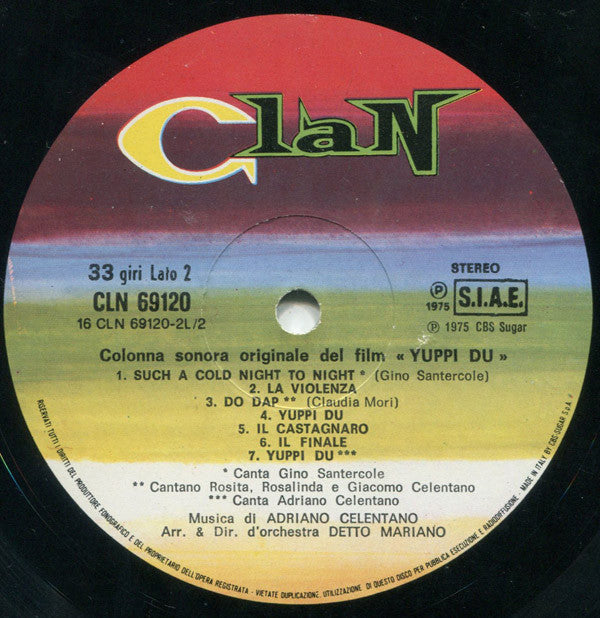 Adriano Celentano : Yuppi Du (Colonna Sonora Originale)  (LP,Album)