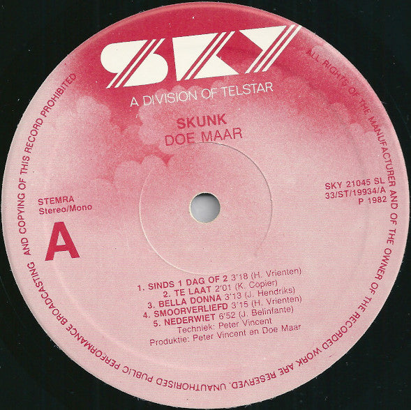 Doe Maar : Skunk (LP, Album, RE)