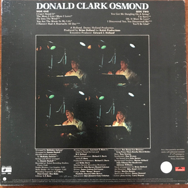 Donny Osmond : Donald Clark Osmond (LP, Album, San)